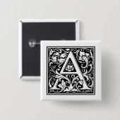 ヴィンテージ文字「A」 缶バッジ (正面&裏面)