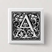 ヴィンテージ文字「A」 缶バッジ (正面)