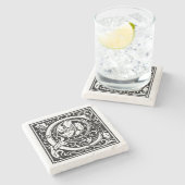 ヴィンテージ文字「C」 ストーンコースター (横)