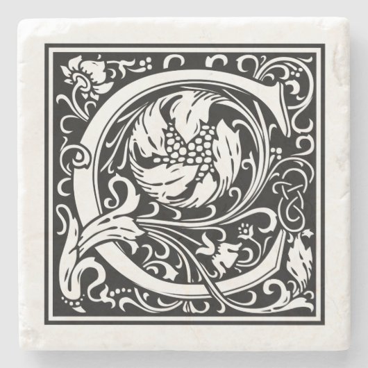 ヴィンテージ文字「C」 ストーンコースター (正面)