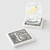 ヴィンテージ文字「F」 ストーンコースター (横)