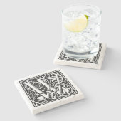 ヴィンテージ文字「W」 ストーンコースター (横)