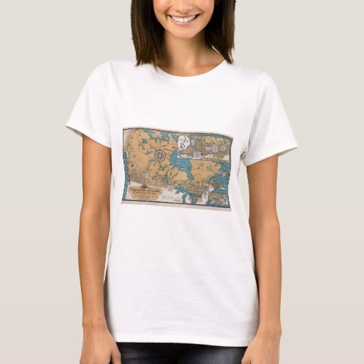 ヴィンテージ文学地図（カナダ） Tシャツ (正面)
