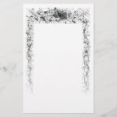 ヴィンテージ文房具のつる植物鳥 便箋 (正面)