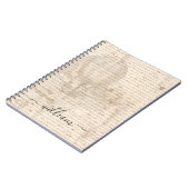 ヴィンテージ文書スクリプト航空船モノグラム ノートブック (左側)