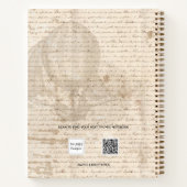 ヴィンテージ文書スクリプト航空船モノグラム ノートブック (裏面)