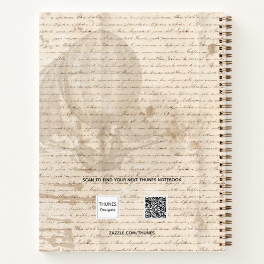 ヴィンテージ文書スクリプト航空船モノグラム ノートブック (裏面)