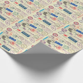 ヴィンテージ文書:スタンプセット収集。 ラッピングペーパー (角)