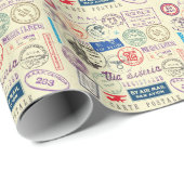 ヴィンテージ文書:スタンプセット収集。 ラッピングペーパー (ロールコーナー)