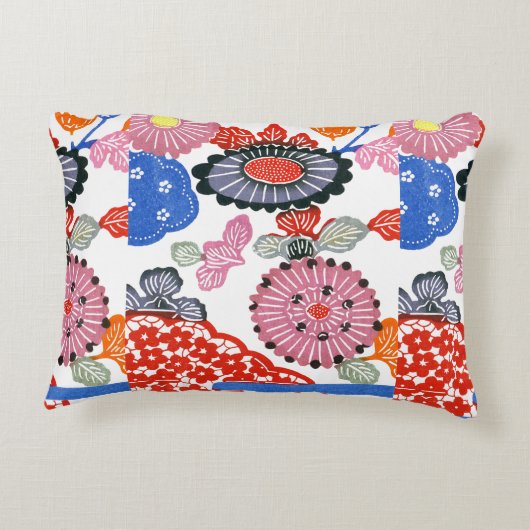 ヴィンテージ文紅型：小さくらんぼの花… アクセントクッション (裏面)