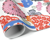 ヴィンテージ文紅型：小さくらんぼの花… ラッピングペーパー (ロールコーナー)