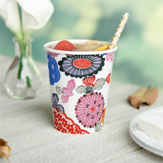 ヴィンテージ文紅型：小さくらんぼの花… 紙コップ