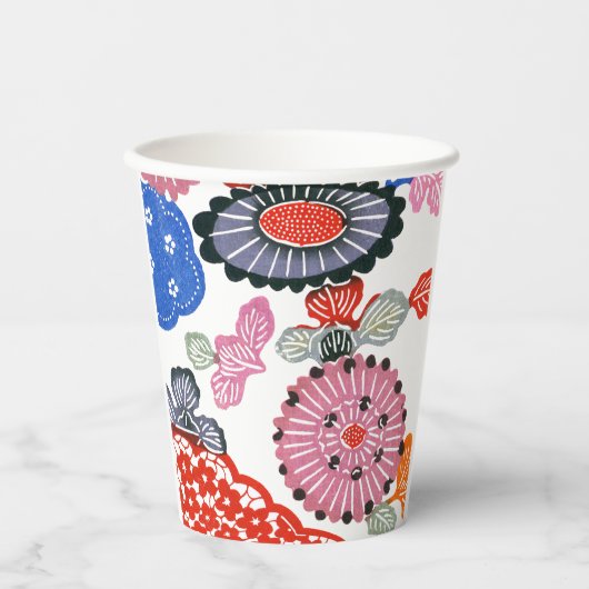 ヴィンテージ文紅型:小さくらんぼの花… 紙コップ (正面)