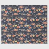 ヴィンテージ文紅型：梅の花さくらんぼ... ラッピングペーパー (フラット)