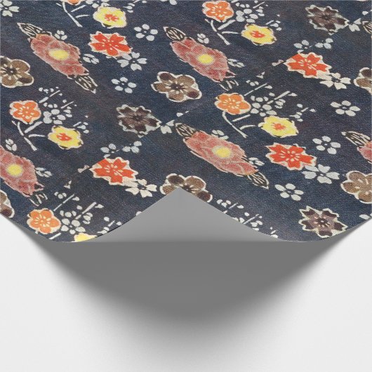 ヴィンテージ文紅型:梅の花さくらんぼ... ラッピングペーパー (角)