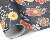 ヴィンテージ文紅型：梅の花さくらんぼ... ラッピングペーパー (ロールコーナー)