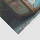 ヴィンテージ斑点のある時のフローラスーツケースのデカップージ 薄葉紙 (詳細)