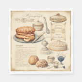 ヴィンテージ料理の楽しみパターン スタンダードランチョンナプキン (正面)