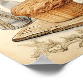 ヴィンテージ料理の楽しみパターン ポスター (角)