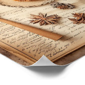 ヴィンテージ料理の楽しみパターン ポスター (角)