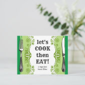 ヴィンテージ料理ベーキングレシピカード ポストカード (スタンド正面)