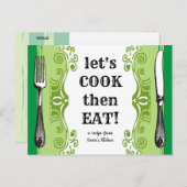 ヴィンテージ料理ベーキングレシピカード ポストカード (正面/裏面)