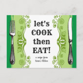 ヴィンテージ料理ベーキングレシピカード ポストカード (正面)