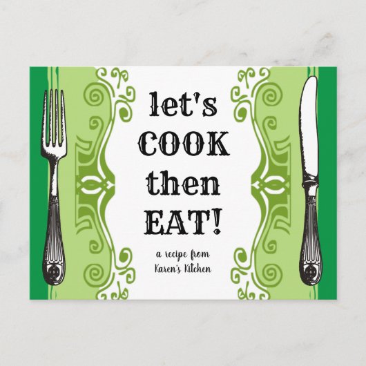 ヴィンテージ料理ベーキングレシピカード ポストカード (正面)