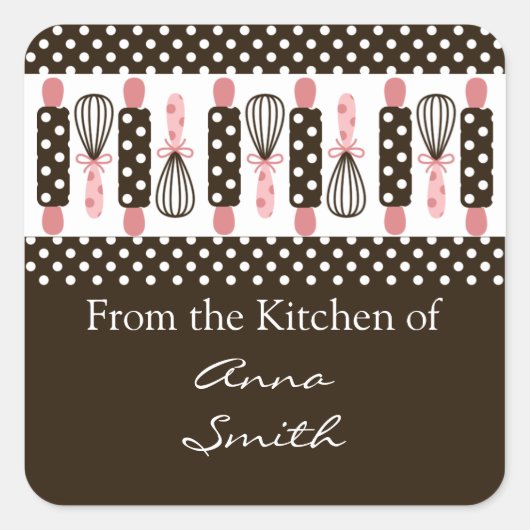 ヴィンテージ料理器具キッチンラベル スクエアシール (正面)