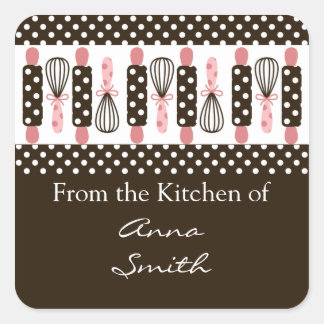 ヴィンテージ料理器具キッチンラベル スクエアシール