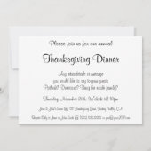 ヴィンテージ料理感謝祭ディナーインザキッチン 招待状 (裏面)