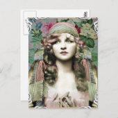 ヴィンテージ新しいジプシーパステルレースフレーム ポストカード (正面/裏面)