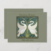 ヴィンテージ新しいスワンス結婚式招待状2 招待状 (正面/裏面)