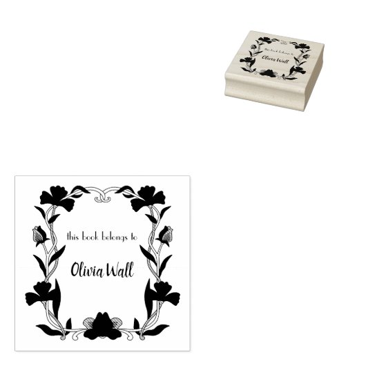 ヴィンテージ新しいフレーム蔵書票Ex Libris Bookish ラバースタンプ (押印)