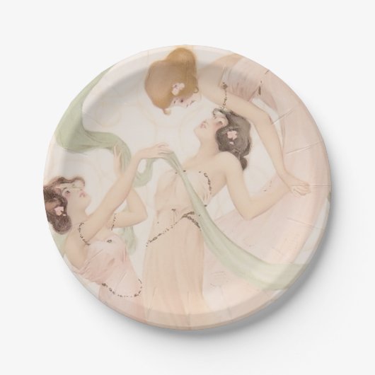 ヴィンテージ新しいマイフライブライダルシャワー ペーパープレート (正面)