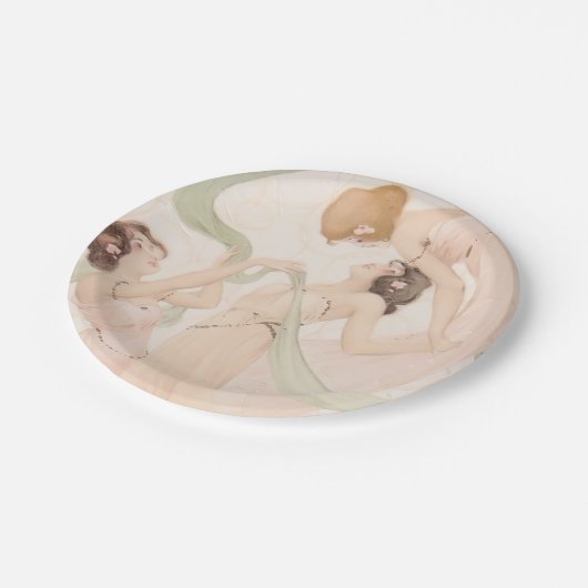 ヴィンテージ新しいマイフライブライダルシャワー ペーパープレート (アングル)