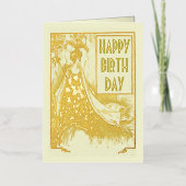 ヴィンテージ新しいメドースウィートウォルタークレーン誕生日 箔グリーティングカード (正面)