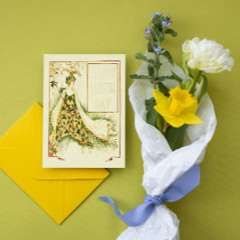 ヴィンテージ新しいメドースウィートウォルタークレーン誕生日 箔グリーティングカード