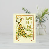 ヴィンテージ新しいメドースウィートウォルタークレーン誕生日 箔シーズンポストカード (立ち正面)