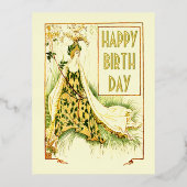 ヴィンテージ新しいメドースウィートウォルタークレーン誕生日 箔シーズンポストカード (正面)