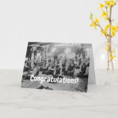 ヴィンテージ新しい仕事おめでとうおもしろい カード (黄色い花)