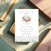 ヴィンテージ新しい章が始まるワイルドフラワー赤ちゃんシャワー 招待状