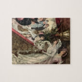 ヴィンテージ新婚ビクトリアン嫁Tosingブーケ ジグソーパズル (横)