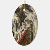 ヴィンテージ新婚ビクトリアン嫁Tosingブーケ セラミックオーナメント (左)