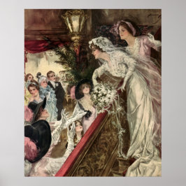 ヴィンテージ新婚ビクトリアン嫁Tosingブーケ ポスター