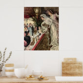 ヴィンテージ新婚ビクトリアン嫁Tosingブーケ ポスター (キッチン)