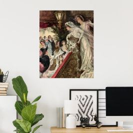 ヴィンテージ新婚ビクトリアン嫁Tosingブーケ ポスター