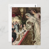 ヴィンテージ新婚ビクトリアン嫁Tosingブーケ ポストカード (正面/裏面)