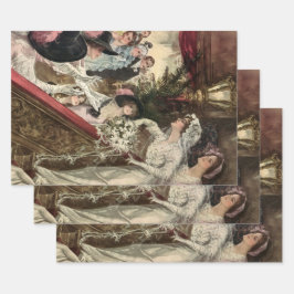 ヴィンテージ新婚ビクトリアン嫁Tosingブーケ ラッピングペーパーシート