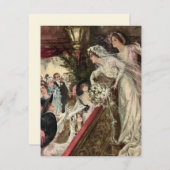 ヴィンテージ新婚ビクトリアン嫁Tosingブーケ 案内状 (正面/裏面)